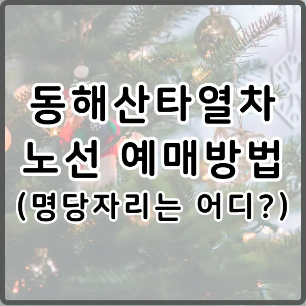 동해산타열차 노선 및 예매방법