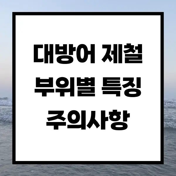 대방어 제철 및 부위별 특징, 주의사항