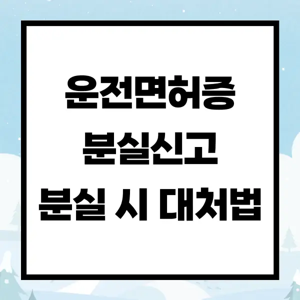 운전면허증 분실신고