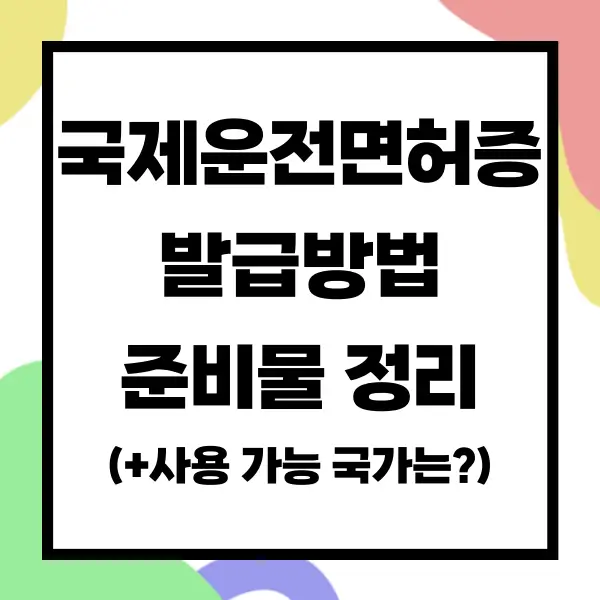 국제운전면허증 온라인 발급 신청 방법