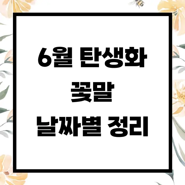 6월 탄생화 꽃말 날짜별로 알아보기